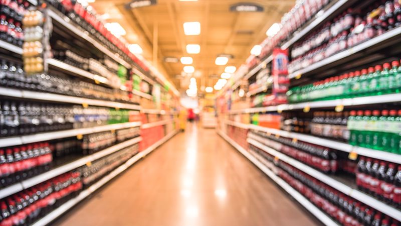 beverage aisle in store