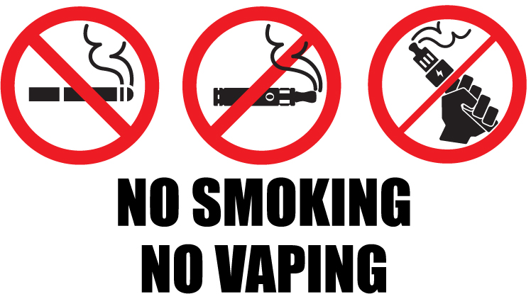 no smoking, no vaping warning signs 