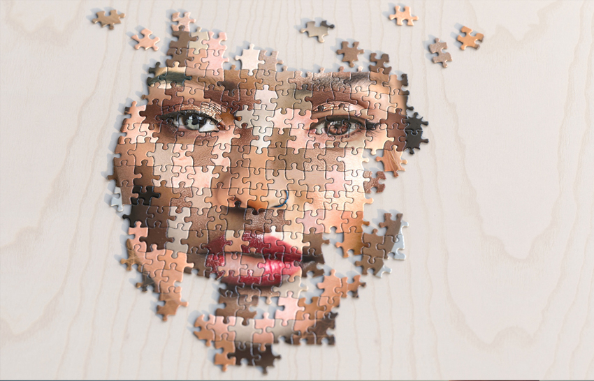 jigsaw puzzle of multi ethnic female face