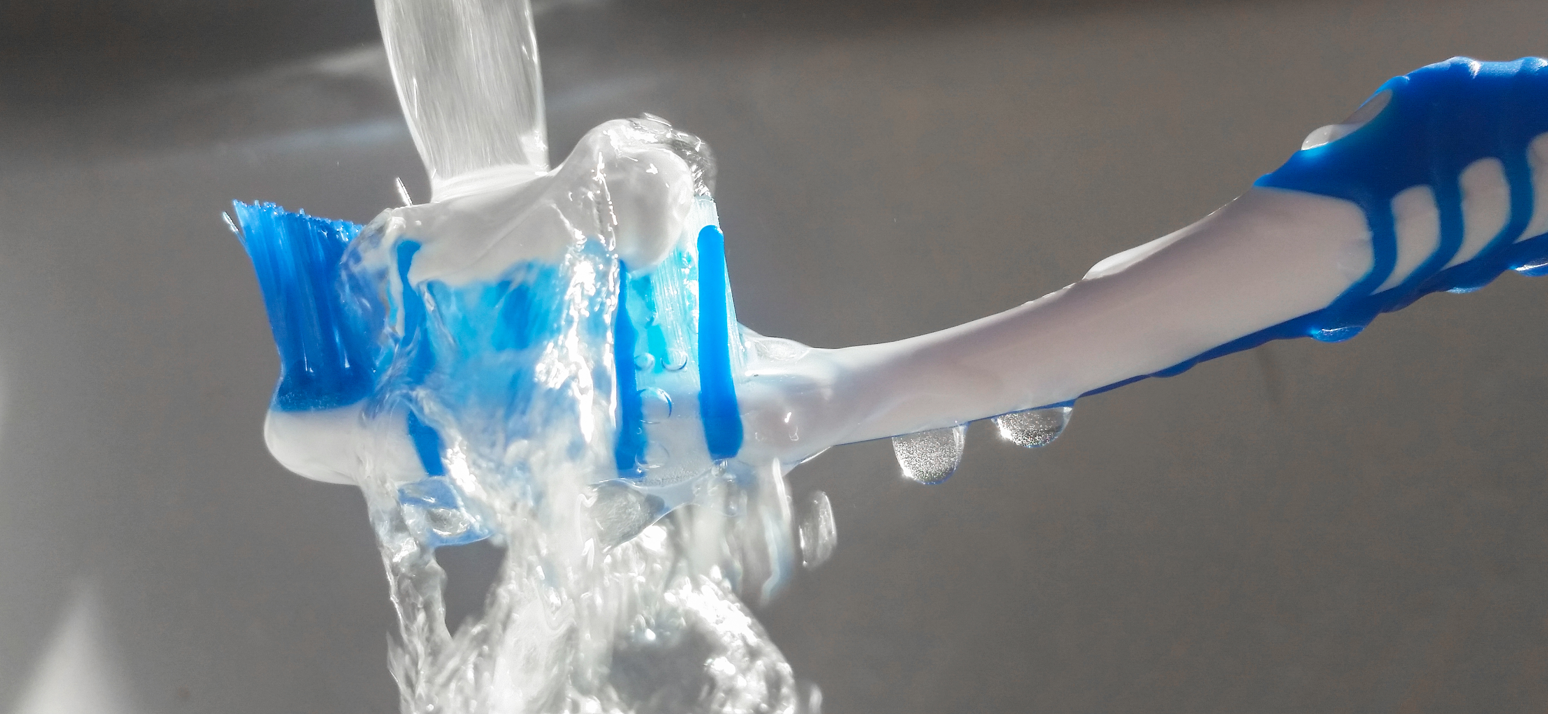 toothbrush under water