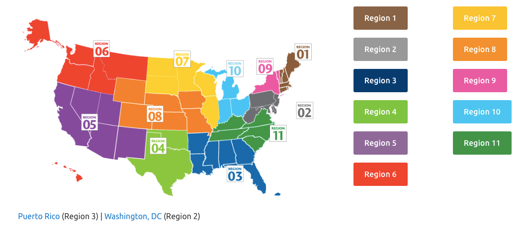 united staes map for organ donations