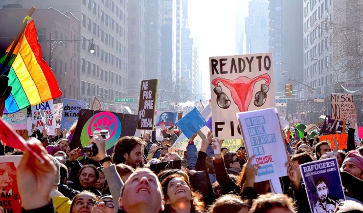 Protest in city