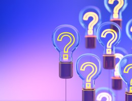 Innovation and new ideas lightbulb concept with Question Mark