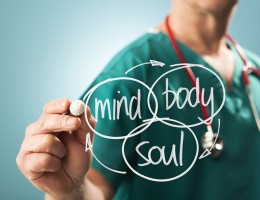 Dr. writing Mind, Body, Soul