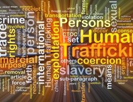 Human trafficking background concept glowing stock photo