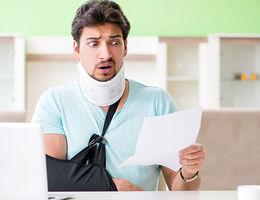 man with neck arm injury