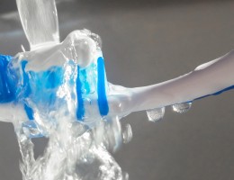 toothbrush under water