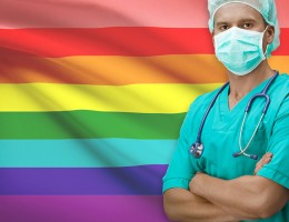 rainbow flag behind Surgeon