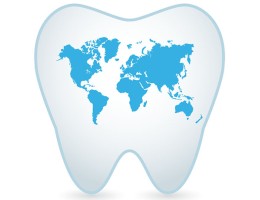 Tooth with world map inside