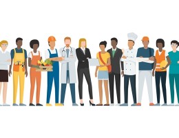 graphic illustration of workers in different fields